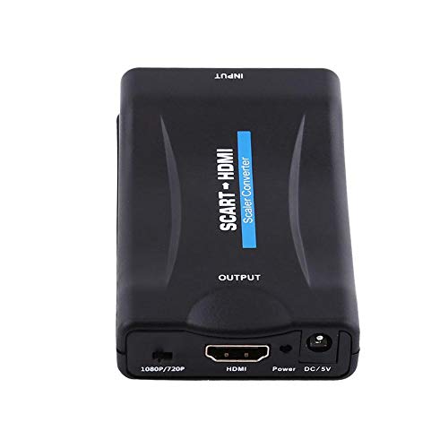 Pangding 720P 1080P Scart to HDMI Audio Video Converter Scalers Adapter with USB Cable