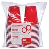 Disposable Red Party Cups for Everyday Use [40 Pack] Goodtimes 9oz. Durable, Great for Drinks, Parties, BBQs, Picnics