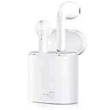 GLOUE Bluetooth Headphones Wireless Earbuds Mini Earphones in-Ear Stereo Sound Noise Cancelling 2 Built-in Mic Earphones Charging Case Compatible iPhone iPad Most Android