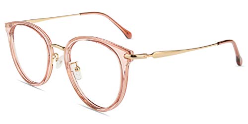 Firmoo Blue Light Blocking Glasses, Anti Eyestrain Anti Headache, Pink Cute Computer Glasses for Women, Round Oversized Bluelight Blocker Glasses - Thumbnail 7