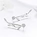 BAMOER 925 Sterling Silver Clip on Earrings Olive Leaves Crawler Earrings Climber Ears for Women Teen Girls Fashion Earrings