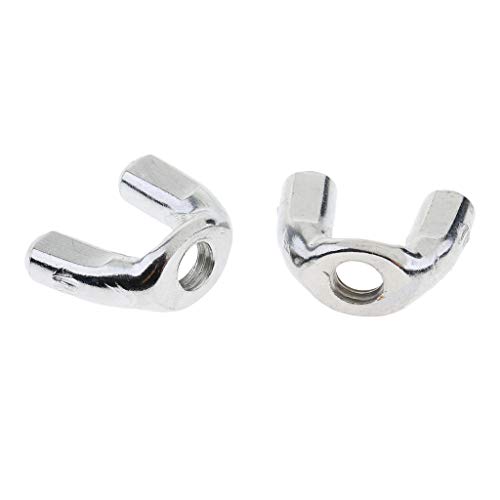 B Blesiya 2x Durable Drum Set Cymbal Stand Wing Nut Hardware for Drum Kit Repairment - Silver, 8mm - Thumbnail 7