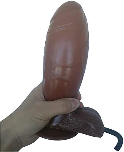 FENGXUWANG Inflatable Waterproof 8'' Lifelike Tools for Women with Strong S-uction Cup CAO-SH7543 Sex Cordless Bullet Vibe (Color : Brown)