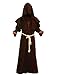Medieval Priest Monk Robe-Hooded Cap Cloak for Wizard Sorcerer (XL/Coffee)