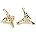 Gold Iced CZ Michael Jordan Inspired Jumpman Stud Earrings