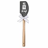 Brownlow Gifts Silicone Spatula With Wooden Handle, Icon Mix It Up