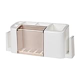 Liobaba Silicone Wall Sucker Toothbrush Holder Bathroom Suction Cup Toothbrush Rack (White)