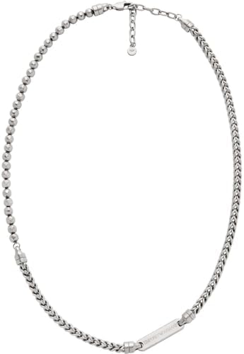 Collana a catena da uomo in acciaio inossidabile con chiusura a moschettone
