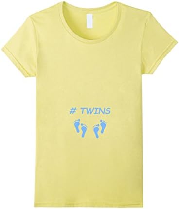 Women's Pregnant With Twins, T-Shirt Large Lemon