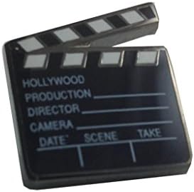 Mens Lapel Pin Tie Tack Black and White Movie Clapper Board Emblem