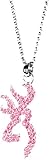Signature Browning Bling Buckmark Necklace Pink