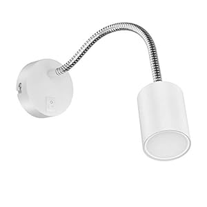 ledscom.de Leeslamp WAIKA met zwanenhals en schakelaar wit mat + GU10 LED-lamp 3-staps dimmen: max. 609lm per stuk, 2 st…