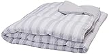 Linenspa All-Season Reversible Down Alternative Quilted Comforter - Hypoallergenic - Plush Microfiber Fill - Machine Washable - Duvet Insert or Stand-Alone Comforter - Grey/White Stripe - Full