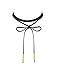 Mudder Long Black Velvet PU Leather Chain Stretch Tattoo Choker Tassel Necklace