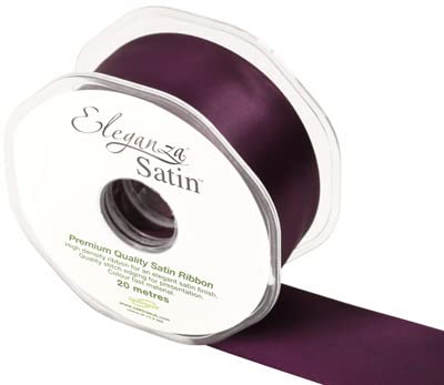 ELEGANZA Premium Quality Ribbon, Satin, Aubergine, 11 x 11 x 4 cm