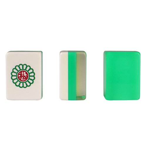 Chinese Mahjong Game Set with Case, Tiles, and Accessories - The Standard 'Emerald' Set