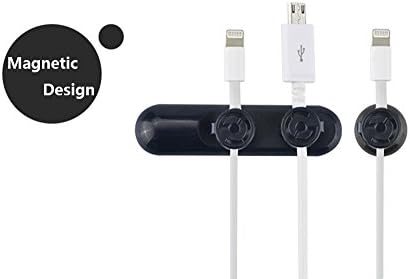 GOCOUP Cord Management System with Magnetic Design,with Magnetic Design,Cable Clips Desktop Cable Oragnizer,with 3-Pack Cable Buckles (BLACK)