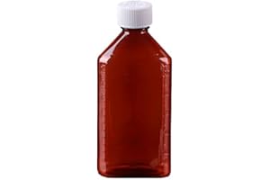 BioRx Laboratories Pharmacy Oval Bottle Amber 6 oz with CR Caps Included (QTY. 12) - Prescription Pharmacy Bottle, Pharmacy Container, Prescription Plastic Container by Sponix