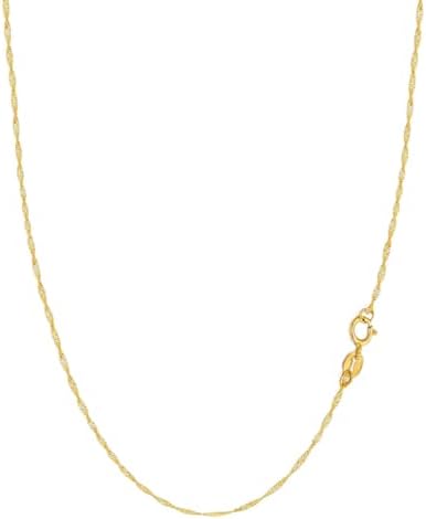 Amazon.com: Jewelry Affairs 14k Yellow Real Gold Sparkle Chain
