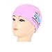 Peacoco Lycra Swim Cap PU Swimming Cap for Kids Girls Boys and Youth Waterproof Swim Caps Protective Ear Caps-Keep Long Hair Dry-Training and Racing