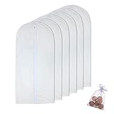 HomeClean Moth Proof Garment Bags 24'' x 40'' Hanging Clothing Storage Bags and 6 Cedar Balls for Suit Jacket Shirt Sweater