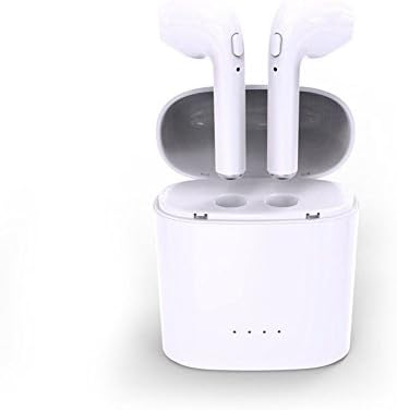 TWS-i7 Dual Wireless Bluetooth Headphones V4.2 in-Ear Stereo Earbud Headset With Charging Box For iOS, Android, Tablets, Laptop (White, with charging box)