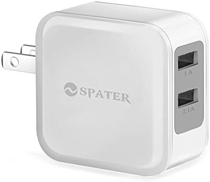 Charger, Spater 2-USB USB Travel Wall Chargers for iPhone 7, iPhones, iPad, Samsung Galaxy, HTC Nexus Moto Blackberry, Bluetooth Speaker Headset &amp; Power Bank