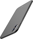 TOZO for iPhone X Case, Soft TPU Gel Skin Painting Great Touch Feel [1.0mm Ultra Thin] Protect Cover - Black