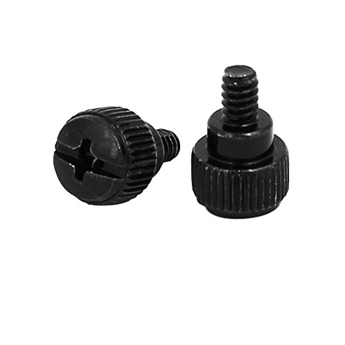 uxcell M3.5x5mm Male Thread Metal Computer Desktop PC Case Thumb Screws Black 25pcs