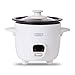 Dash Mini Rice Cooker Steamer with Removable Nonstick Pot, Keep Warm Function & Recipe Guide, 2 cups, for Soups, Stews, Grains & Oatmeal - White