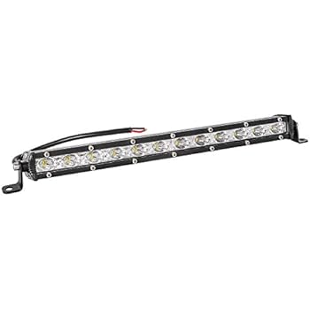 Zmoon Led Light Bar 14in Signal Row Light Bar 80W 8000lm Spot Flood Combo Off Road Light, Waterproof Slim Light Bar for SUV Jeep ATV Boat