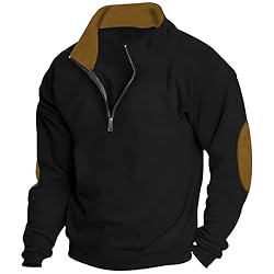 Mens Quarter Zip Pullover Vintage Fashion Long