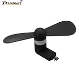 PROGRACE Mini Micro USB Fan by Smartphone-fan Portable USB 8 Pin Fan for Android Portable Mobile Dock Fan * Lightning, Samsung 7, 6, 5, 4, 3, Note, LG G3 G4 (Black)