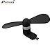 PROGRACE Mini Micro USB Fan by Smartphone-fan Portable USB 8 Pin Fan for Android Portable Mobile Dock Fan * Lightning, Samsung 7, 6, 5, 4, 3, Note, LG G3 G4 (Black)