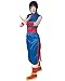 miccostumes Women's Costume Princess Cosplay Outfit Blue Cheongsam with Pants And Red Sash(women m, Blue)