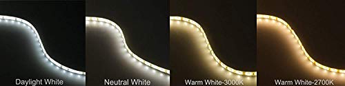HERO-LED 5M300SAW-KT-DW LED Strip Light Kit, 5M 16.4FT 1800LM 12V DC 24W IP65 LED Tape, Power Supply, LED Controller and Accessories Included, Daylight White 5000K