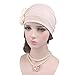 Ever Fairy 3 Colors Chemo Cancer Head Scarf Hat Cap Ethnic Cloth Print Turban Headwear Women Stretch Flower Muslim Headscarf (3 Colors Back-H1)