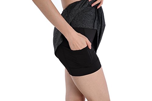 Annjoli Womens Running Golf Skorts Tennis Workout Skirt,for Athletic,Active Clothes (L, Gray .)