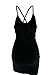 Doramode Women Tight Black Dress Sleeveless Backless Velvet Sexy Short Club Skirt Vegas Dress Black S