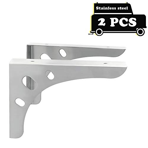 Alise 6Inch Stainless Steel Shelf Bracket Corner Brace 6 Inch Brushed