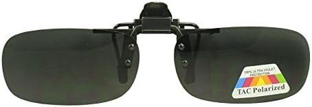 Small Oval 56mm Dark Black Polarized Add On Flip Up Clip-On Lenses for Prescription Reading Glasses