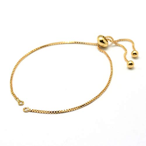 KISSITTY 10 Strands Adjustable Gold Brass Slide Extender Chains 4.84