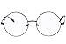Agstum Retro Round Metal Non-Prescription Eyeglasses Frame with Spring HInge Clear Lens (Black, (Medium size) 46)