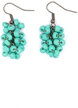 Mint Berry Cluster Earrings Boho Antique Bronze