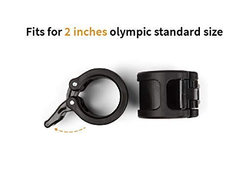 Clout Fitness Quick Release Pair of Locking 2" Olympic Size Barbell Clamp Collar Great for Pro Crossfit Training (Orange)