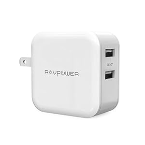 USB充電器 RAVPower 24W 2ポート acアダプタ 急速充電器 iPhone iPad Android モバイルバッテリー 等対応 (ホワイト)