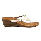 Vionic Women's Orchid Arch Support Thong Wedge Sandal White 8.5 M US