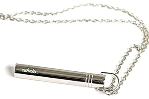 FLO Flō Stress Relief Mindful Necklace | Breathing Necklace Meditation with Chain | Breathing Necklace Tool | Silver