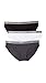 Calvin Klein underwear Women's Radiant Cotton Bikini 3 Pack, Black/White/Ashford Grey, M