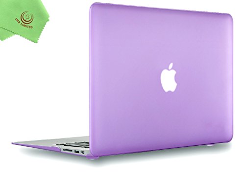 UESWILL Smooth Soft-Touch Matte Frosted Hard Shell Case Cover for MacBook Air 13" (Model: A1466/A1369) + Microfibre Cleaning Cloth, Purple